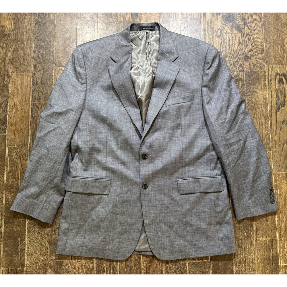 Chaps Blazer Men's‎ Size 44L Gray 2-Button 100% Wool